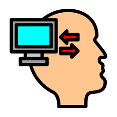 5G Brain Computer Interface Vector Filled Icon Design