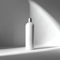 Minimalist White Bottle with Shadow Play