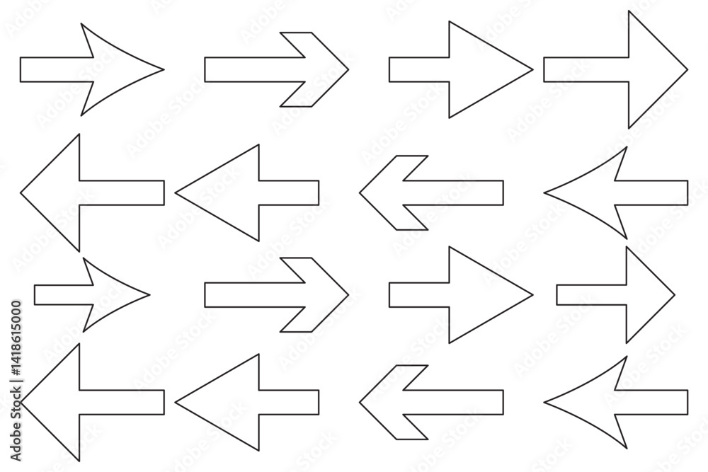 Canvas Prints arrow icons set