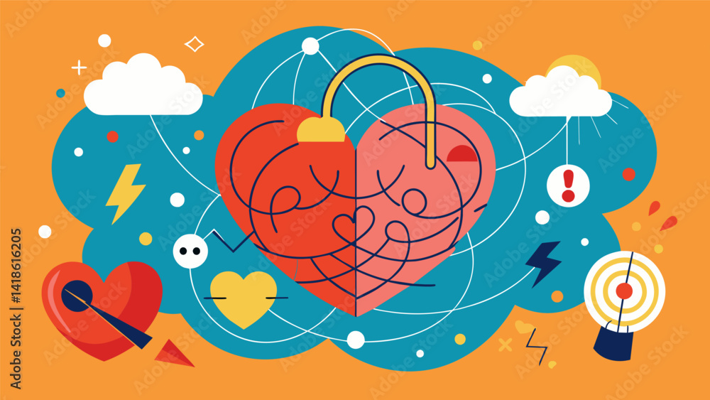 Poster a spread of abstract doodles and scribbles reflecting the jumbled thoughts and emotions that often a