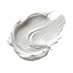 Body cream puddle, white skincare product isolated on white, top view, clipping path --v 7.0