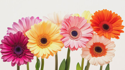 Elegant wedding invitation card background . Minimal hand painted watercolor Gerbera flowers texture template background. Design for wedding, vip cover, poster, rsvp moderncard.Valentine's Day