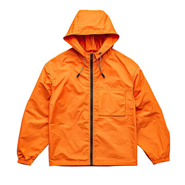 Bright orange hooded jacket