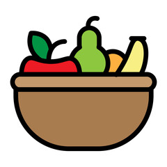 Fruit Platter Vector Filled Icon Design
