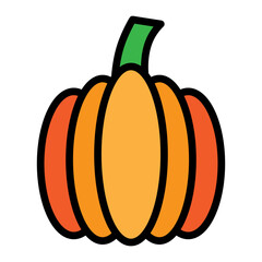 Pumpkin Vector Filled Icon Design