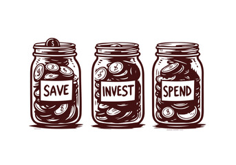 Finance & Economy in Business hand drawn vector illustration