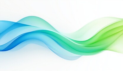 Fototapeta premium Abstract blue and green flowing wave design.