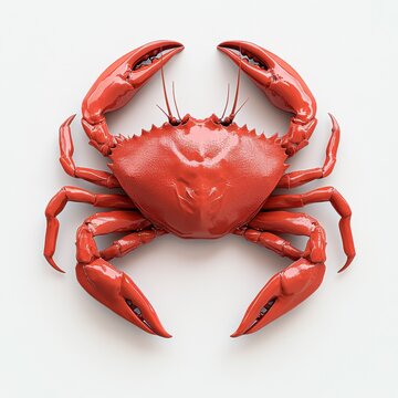 Vibrant Red Crab Isolated on White Background for Culinary Use