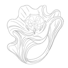 Unique hand-drawn jewelry sketch with intricate designs, perfect for accessory branding, fashion, or artistic jewelry concepts.	