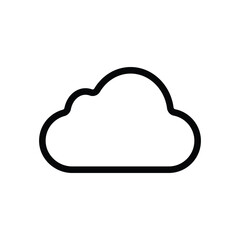Simple Line Art Cloud Icon Weather, Technology, and Data Storage Symbol