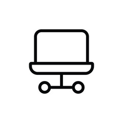 Simple Laptop Network Icon Minimalist Line Art for Technology and Connectivity Concepts