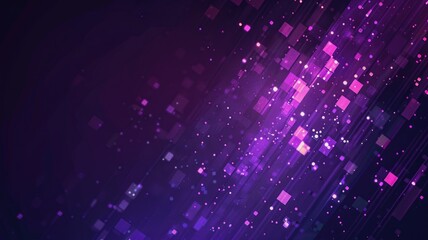 Obraz premium Pixel art cityscape with purple and pink tones at dusk. Digital artwork of skyscraper or cityscape with gradient purple neon light sky scape. Retro and gaming concept for design and print. AIG53.