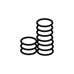 Financial Growth and Savings Two Stacks of Coins Icon Illustration