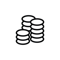 Stacks of Coins Simple Line Art Icon for Finance, Banking, and Business Concepts