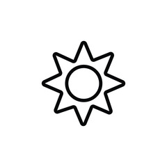 Simple Line Art Sun Icon Minimalist Weather Symbol for Websites and Apps