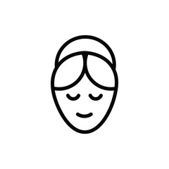 Serene Woman Icon Minimalist Line Art Illustration for Wellness, Beauty, and Spa Branding