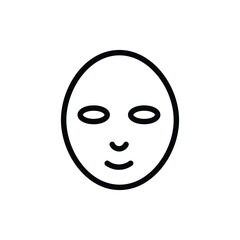 Simple Line Art Illustration of a Calm Face, Minimalist Facial Expression, Vector Graphic