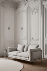 Light beige sofa in elegant room