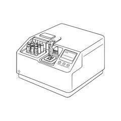 Line Art of Clean  Chemistry Analyzer - Blood Test Equipment