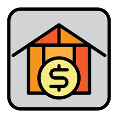 Rental Income Vector Filled Icon Design
