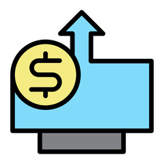 Ads Revenue Vector Filled Icon Design