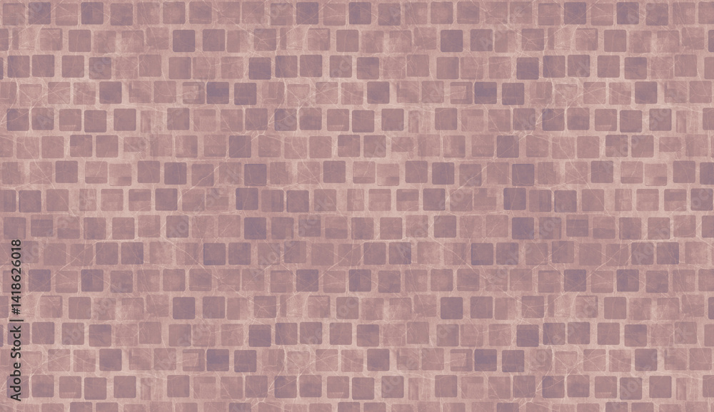 Poster pink square tile pattern repeating seamlessly, generating textured design backdrop