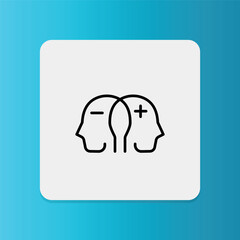 Two human heads with connected brains, symbolizing communication, empathy, and group therapy.