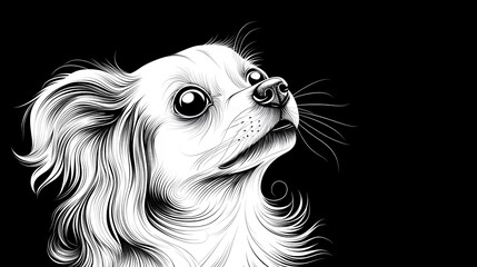Naklejka premium Artistic Illustration of a Dog with Long Fur