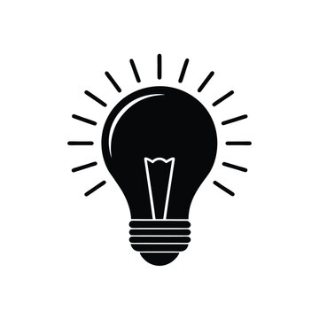 recommend clip art: Light bulb idea icon vector illustration concept for innovation and creative thinking, Isolated On White Background  silhouette