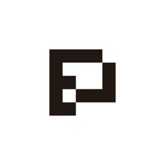 Letter EJ square, unique geometric symbol simple logo vector