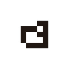 Letter r number 3 square geometric symbol simple logo vector