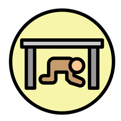 Earthquake Safety Drill Vector Filled Icon Design