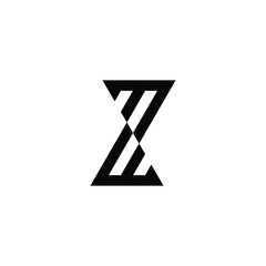 Letter M and W, letter Z  geometric symbol simple logo vector