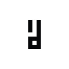 Letter Jd dJ J d square, rectangle geometric symbol simple logo vector