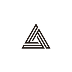 Letter P rounded, triangle geometric symbol simple logo vector