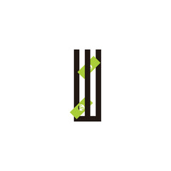 Letter W money, square geometric symbol simple logo vector