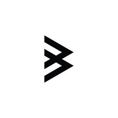 Letter B bird geometric symbol simple logo vector