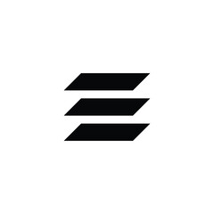 Letter E knifes geometric symbol simple logo vector