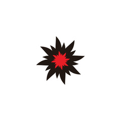 Flower, geometric symbol simple logo vector