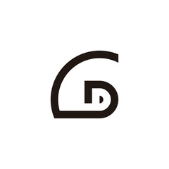 Letter GD line curve geometric symbol simple logo vector