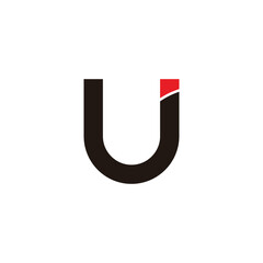 Letter U or j modern geometric symbol simple logo vector