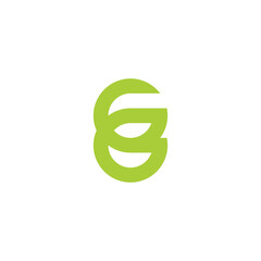 Letter G double, leaf geometric symbol simple logo vector