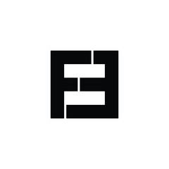 Letter F number 3 and 8 square geometric symbol simple logo vector
