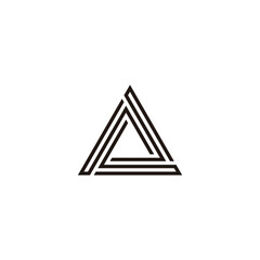Three letters s, triangle lines geometric symbol simple logo vector