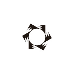 Circle, knife geometric symbol simple logo vector