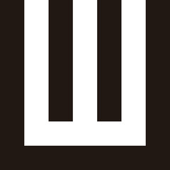 Letter WU line geometric symbol simple logo vector