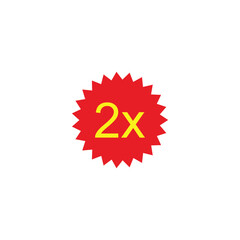 2x, sticker geometric symbol simple logo vector