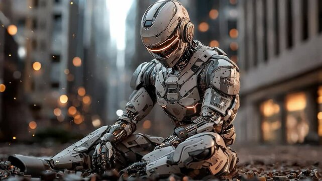 A cybernetic human with biomechanical enhancements, blending futuristic sci-fi aesthetics.