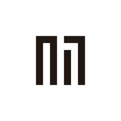 Letter nh square unique sgeometric symbol simple logo vector