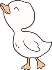 Obraz premium Cute Baby Goose Cartoon Playful Hand Drawn Goose